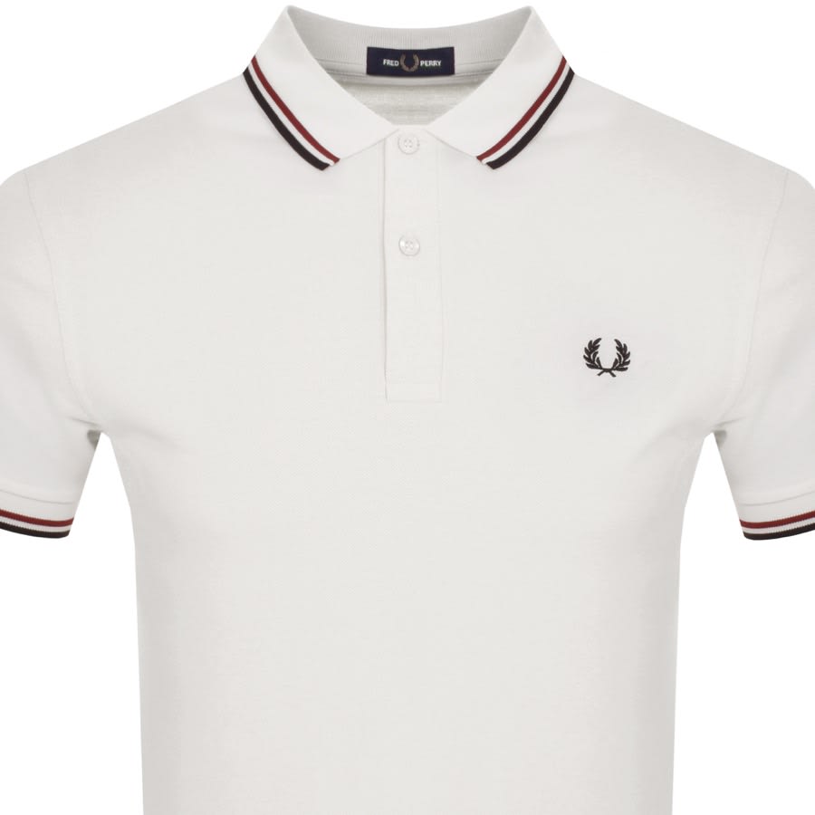 Red and white fred perry polo hot sale